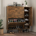 Shoe Cabinet with 3 Flip Drawers & Side Cabinet and Adjustable Shelves