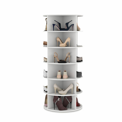 Rotating Shoe Rack, 6-Tier Spinning Shoe Tower, Free Standing 360°Revolving Shoe Storage Organizer Lazy Susan Shoe Rack for Entryway Living Room Hallway
