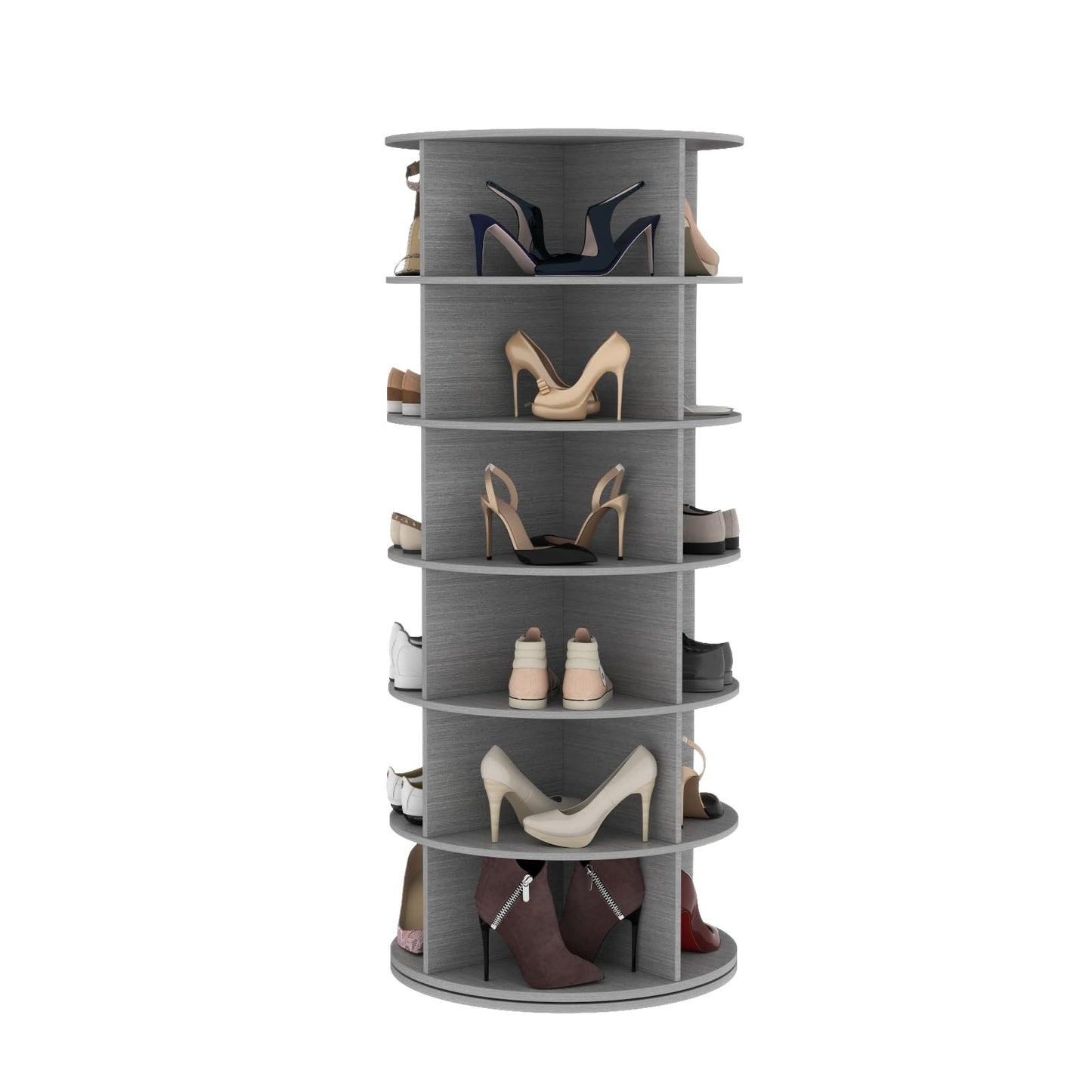 Rotating Shoe Rack, 6-Tier Spinning Shoe Tower, Free Standing 360°Revolving Shoe Storage Organizer Lazy Susan Shoe Rack for Entryway Living Room Hallway