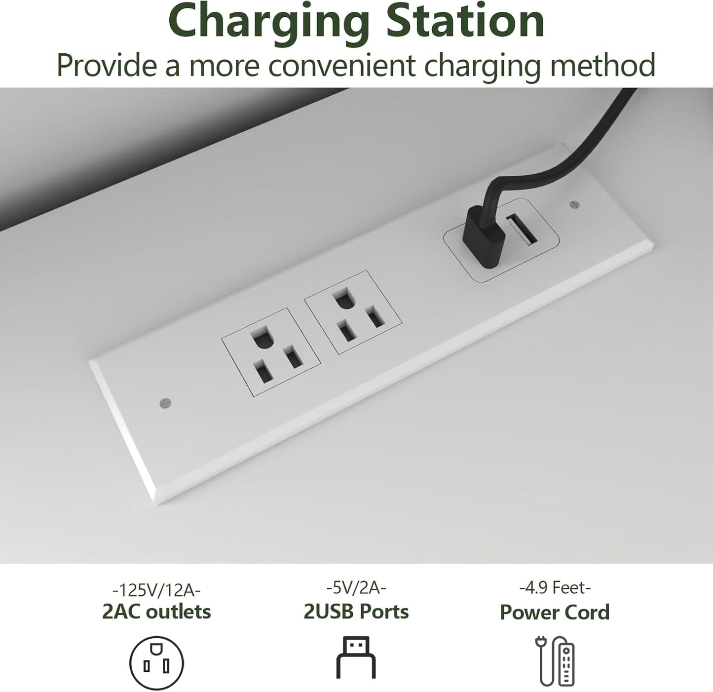 6 Drawer Dresser with Power Outlet, Dresser with LED Light, Modern Chest of Drawers for Closet, Double Wide Drawer Organizer Cabinet for Bedroom, Living Room (White, 6 Drawers)