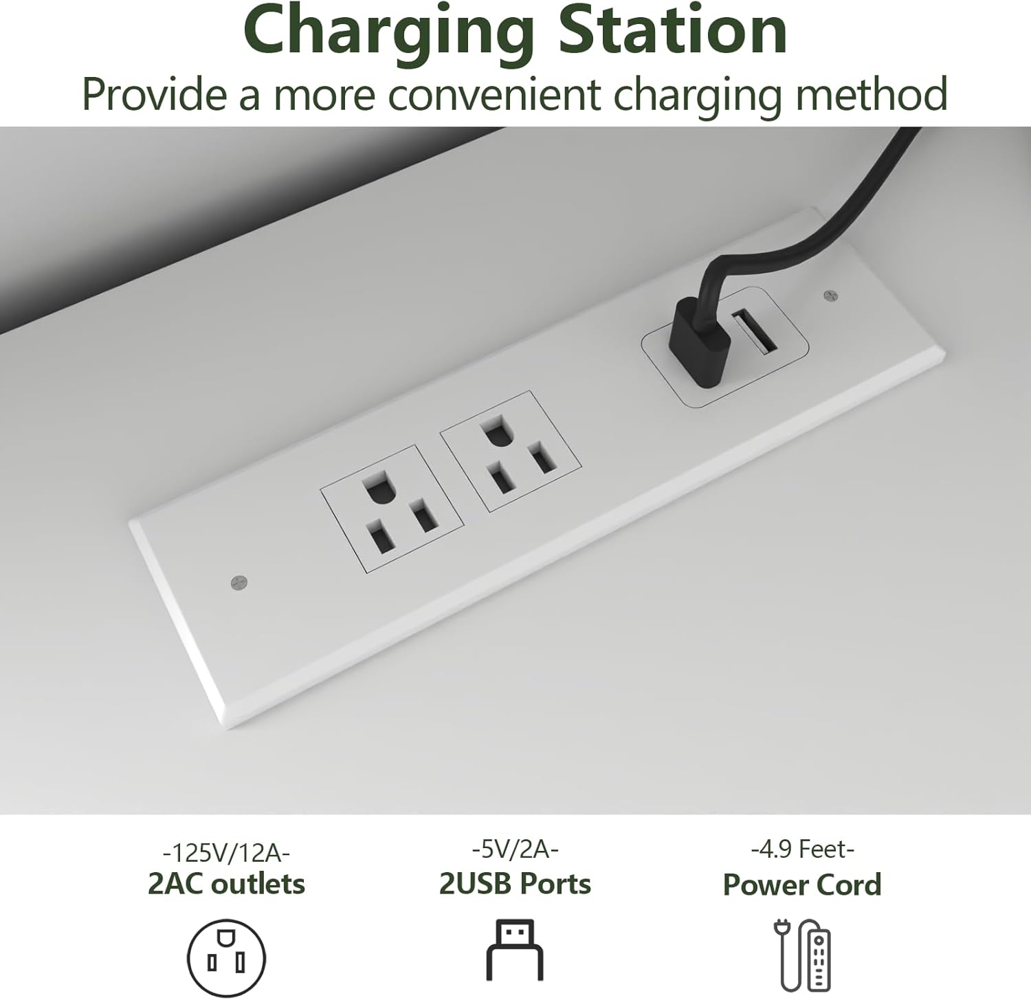 6 Drawer Dresser with Power Outlet, Dresser with LED Light, Modern Chest of Drawers for Closet, Double Wide Drawer Organizer Cabinet for Bedroom, Living Room (White, 6 Drawers)