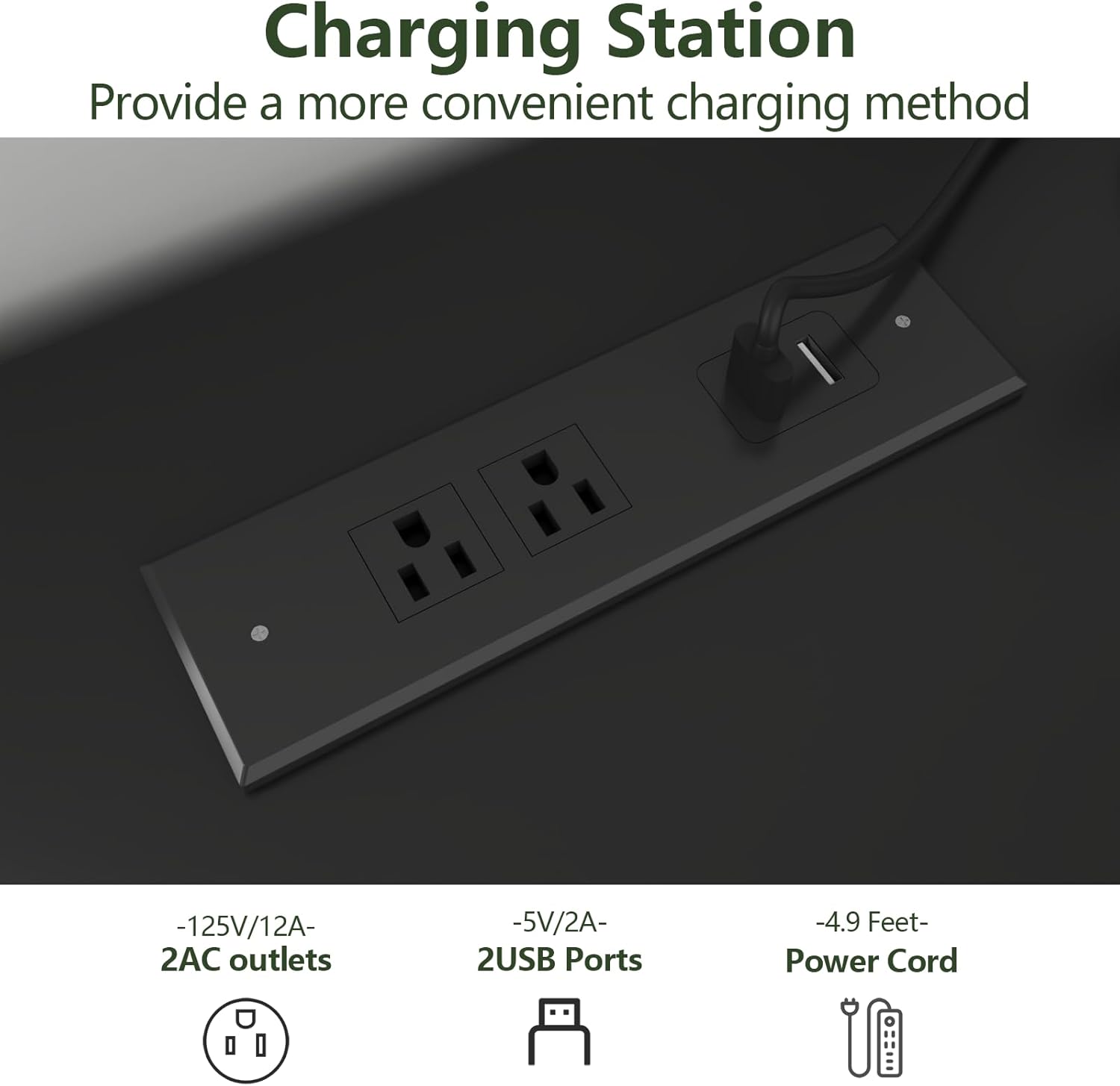 6 Drawer Dresser with Power Outlet, Dresser with LED Light, Modern Chest of Drawers for Closet, Double Wide Drawer Organizer Cabinet for Bedroom, Living Room (Black, 6 Drawers)