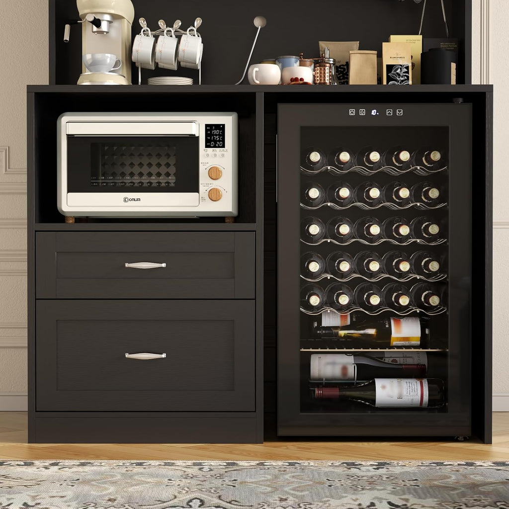 Gyfimoie 72" Tall Storage Cabinet with Fridge Space & Charging Station