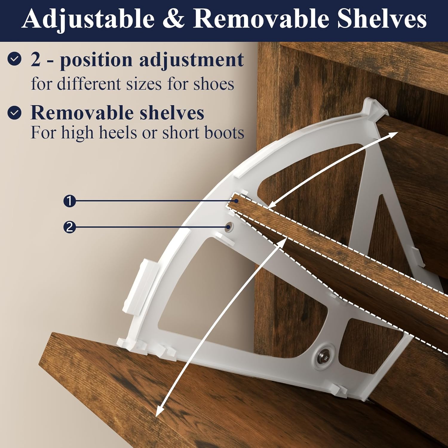 Entryway Shoe Storage Cabinet with 2 Flip Drawers, FreestandingShoe Organizer with Open Storage Space for Entryway, Narrow Shoe Rack Cabinet wih Rustic Brown Finsh (Rustic)