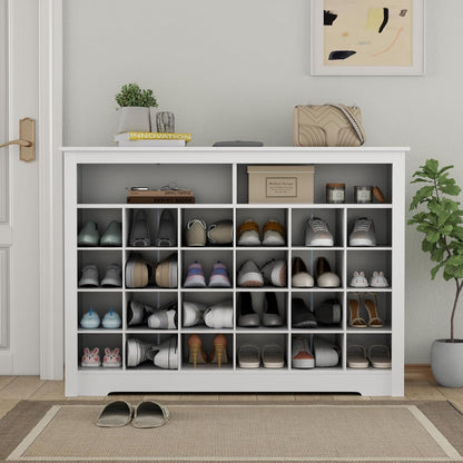 5-Tier Storage Cabinet for Entryway, Modern Shoe Rack with 26 Cubbies, Freestanding Shoe Organizer with 24 Pair Shoe Storage Cabinet for Hallway,Bedroom,Living Room(White