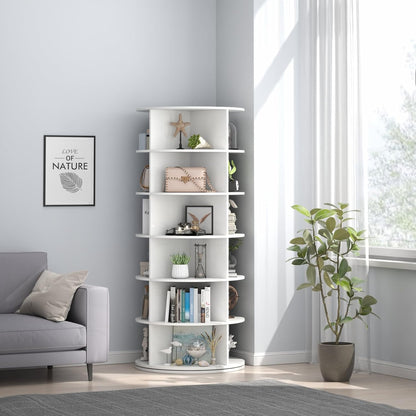 Rotating Shoe Rack, 6-Tier Spinning Shoe Tower, Free Standing 360°Revolving Shoe Storage Organizer Lazy Susan Shoe Rack for Entryway Living Room Hallway