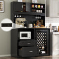 Gyfimoie 72" Tall Storage Cabinet with Fridge Space & Charging Station