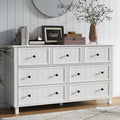 Farmhouse 10 Drawers Dresser for Bedroom, White Dresser Chest of Drawers, Wood Storage Dressers with Deep Drawers and Metal Handle, Wide Modern Dressers & TV Stand for Living Room, Closet, Hallway