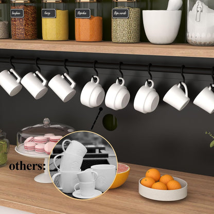 Sideboard Buffet Cabinet with 2 Drawers, Farmhouse Kitchen Pantry with Adjustable Shelves, Coffee Bar Cupboard Cabinet with 3 Doors for Kitchen, Dining Room (Black)