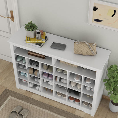 5-Tier Storage Cabinet for Entryway, Modern Shoe Rack with 26 Cubbies, Freestanding Shoe Organizer with 24 Pair Shoe Storage Cabinet for Hallway,Bedroom,Living Room(White