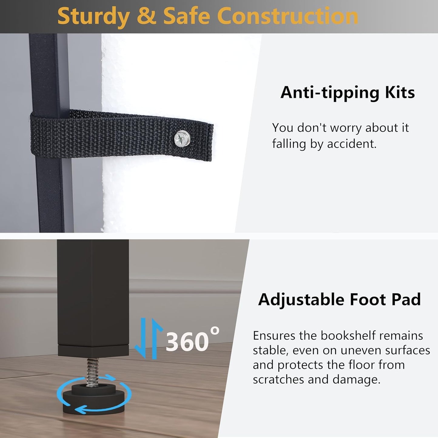 8-Tier Open Shelf Bookcase, 70.87"H x 31.5"L Lux Etagere Bookshelf, Modern Display Shelf with Black Metal Frame & Shelves,Tall Storage Display for Bedroom, Home Office & Living Room (Black)