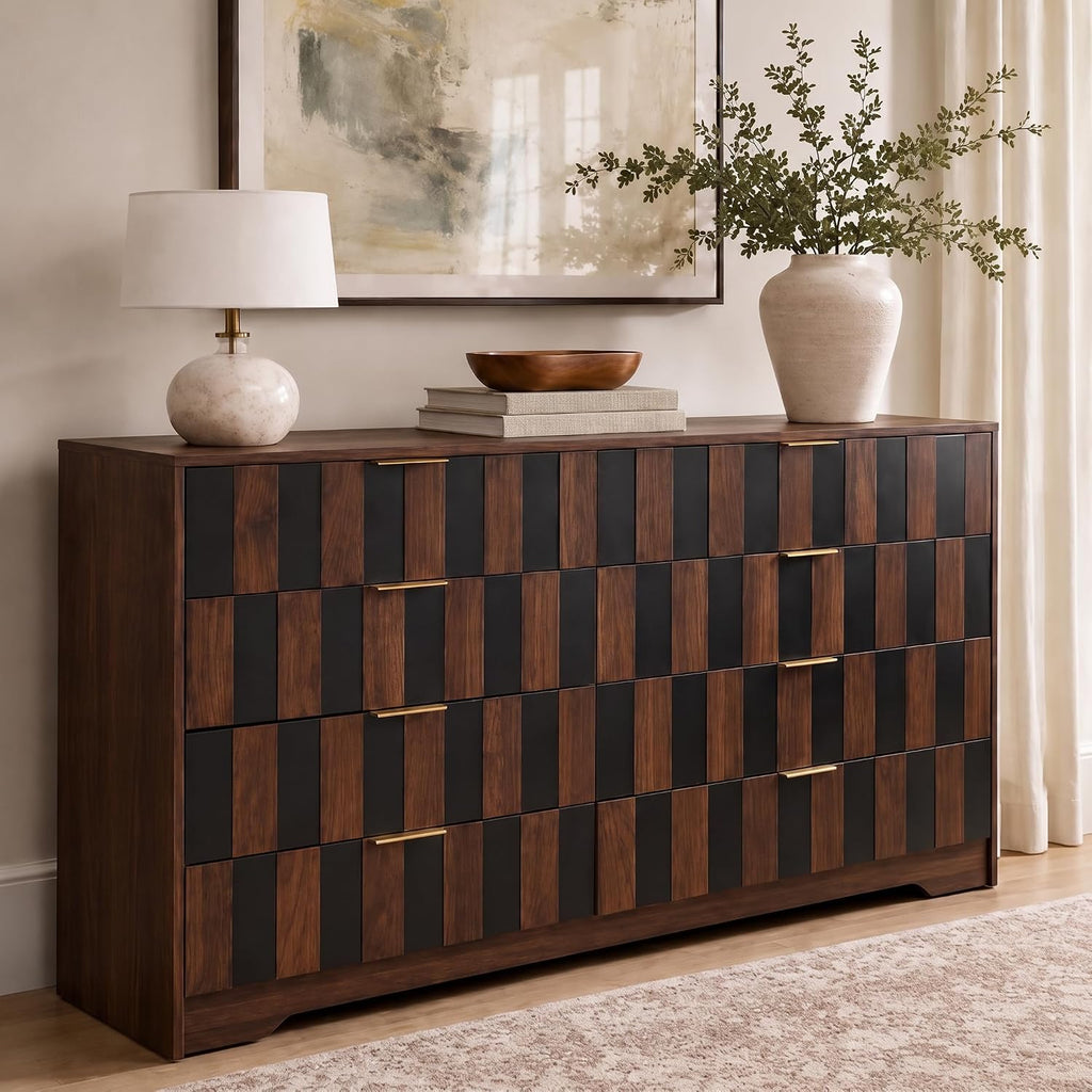 8 Drawer Dresser for Bedroom,48"Wide Modern Chest of Drawer w/ Metal Handle