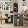71" Large Dining Table, Rustic Farmhouse Dinner Table for 6 to 8 People, Rectangular Thick Kitchen Table with Heavy Duty Legs for Dining Room (Rustic Gray)