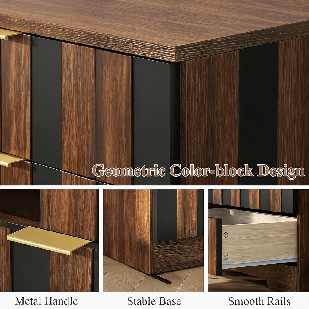 8 Drawer Dresser for Bedroom,48"Wide Modern Chest of Drawer w/ Metal Handle
